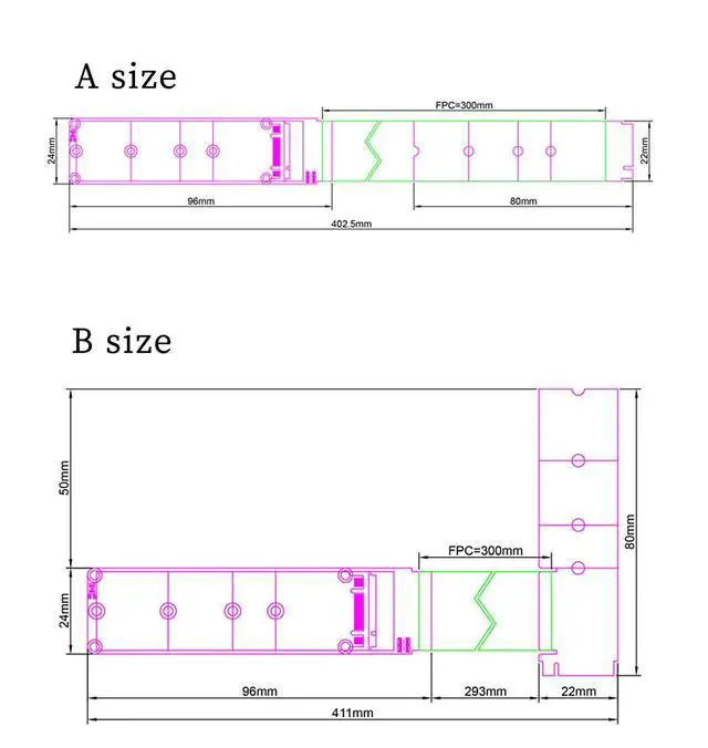 Alt view image 4 of 7 - PH417 M.2 M-Key NVME Extension Cable PCle4.0 x4 High Speed 64G/BPS Support NVME and SATA Protocol for M.2 SSD 2230 2242 2260 2280 (PH417B 30CM)