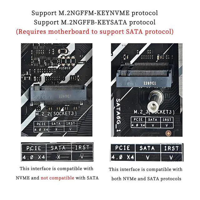 Alt view image 3 of 7 - PH417 M.2 M-Key NVME Extension Cable PCle4.0 x4 High Speed 64G/BPS Support NVME and SATA Protocol for M.2 SSD 2230 2242 2260 2280 (PH417B 30CM)