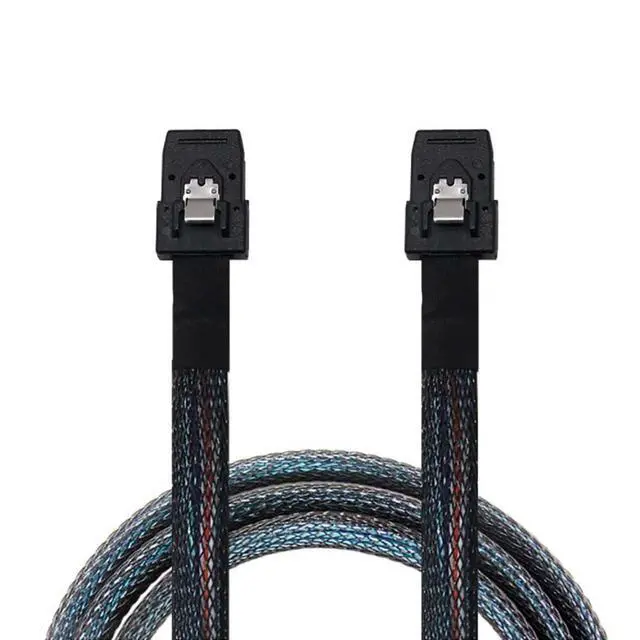 Alt view image 3 of 5 - Mini SAS SFF-8087 to Mini SAS SFF-8087 Internal Server Cable 12Gbps High Speed 30AWG Data Cable, Black Flat Connector (0.5M)