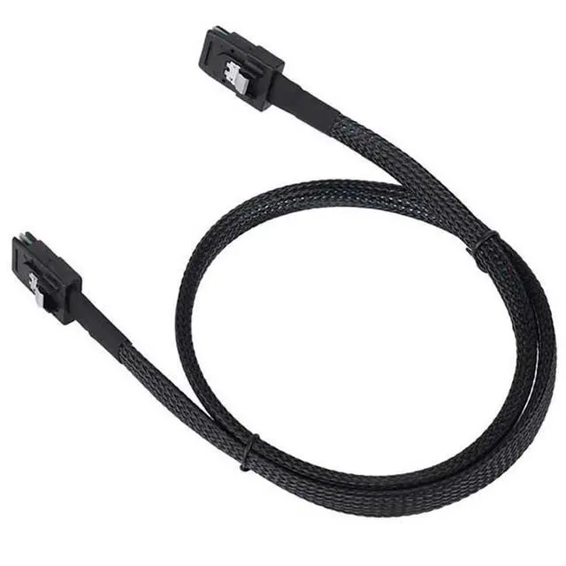 Alt view image 2 of 5 - Mini SAS SFF-8087 to Mini SAS SFF-8087 Internal Server Cable 12Gbps High Speed 30AWG Data Cable, Black Flat Connector (0.5M)