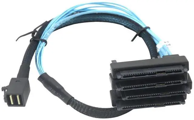 Alt view image 4 of 6 - MINI SAS HD SFF-8643 to SAS SFF-8482 2-in-1 29P Breakout Cable, 12Gbps High-Speed for SAS HDD/SSD, 30AWG for Server Storage (0.5, 0, Meters)