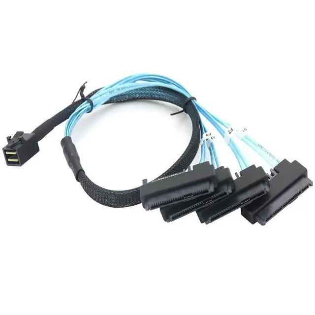 Alt view image 5 of 6 - MINI SAS HD SFF-8643 to SAS SFF-8482 2-in-1 29P Breakout Cable, 12Gbps High-Speed for SAS HDD/SSD, 30AWG for Server Storage (0.5, 0, Meters)
