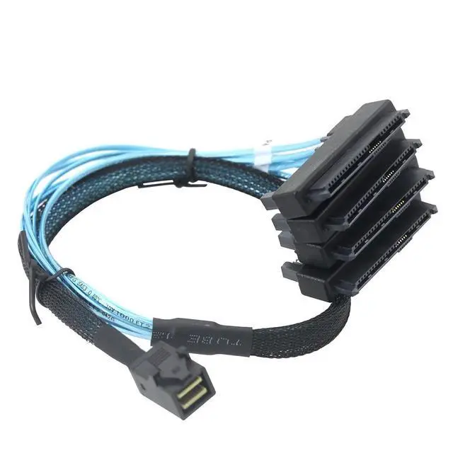 Alt view image 2 of 6 - MINI SAS HD SFF-8643 to SAS SFF-8482 2-in-1 29P Breakout Cable, 12Gbps High-Speed for SAS HDD/SSD, 30AWG for Server Storage (0.5, 0, Meters)