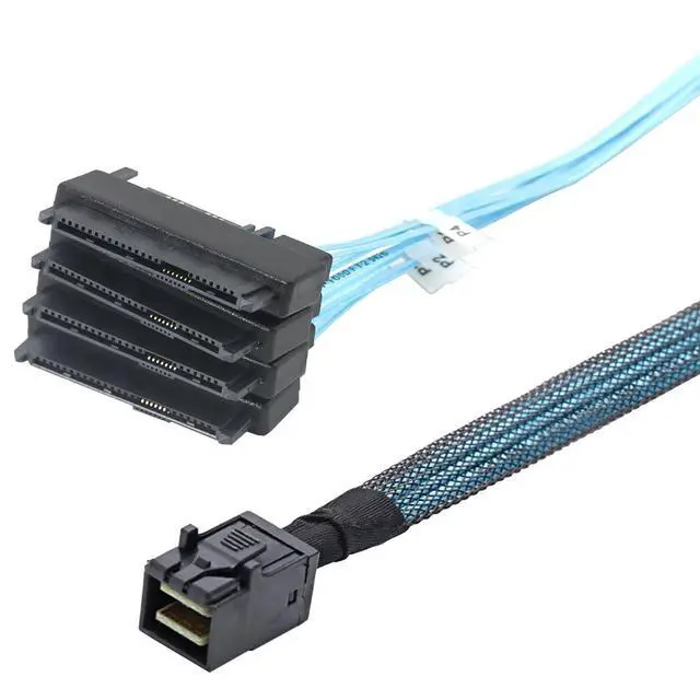 Alt view image 6 of 6 - MINI SAS HD SFF-8643 to SAS SFF-8482 2-in-1 29P Breakout Cable, 12Gbps High-Speed for SAS HDD/SSD, 30AWG for Server Storage (0.5, 0, Meters)