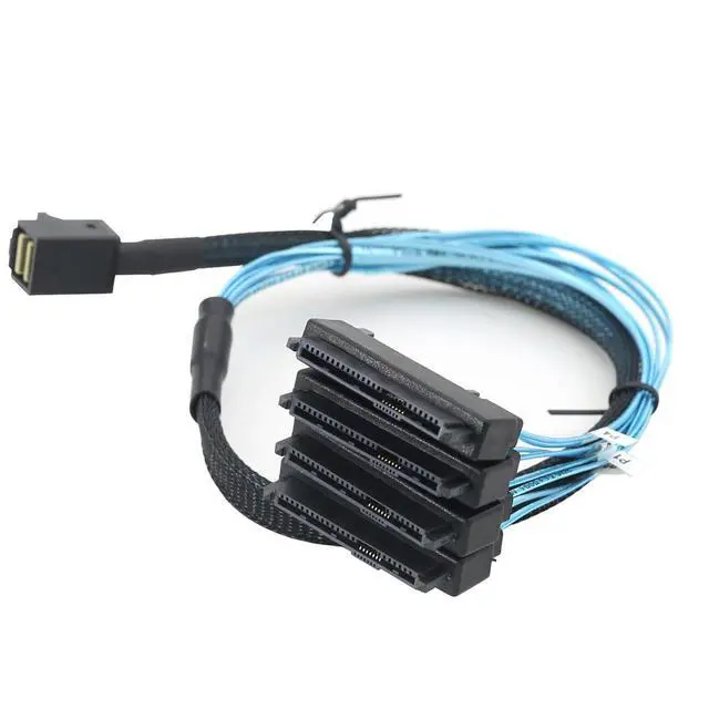 Alt view image 3 of 6 - MINI SAS HD SFF-8643 to SAS SFF-8482 2-in-1 29P Breakout Cable, 12Gbps High-Speed for SAS HDD/SSD, 30AWG for Server Storage (0.5, 0, Meters)