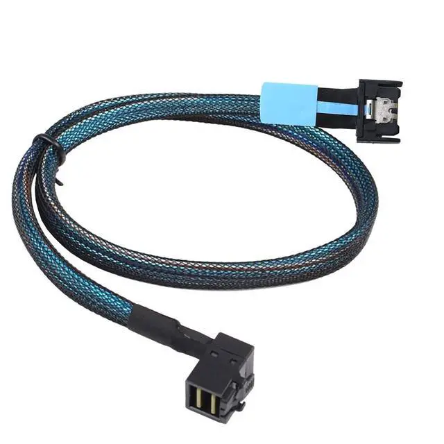Alt view image 5 of 6 - Gen5 MCIO Slimline SFF-8654 4i to HD SFF-8643 90-Degree Cable 12G High-Speed Server Interconnect (0.8M)