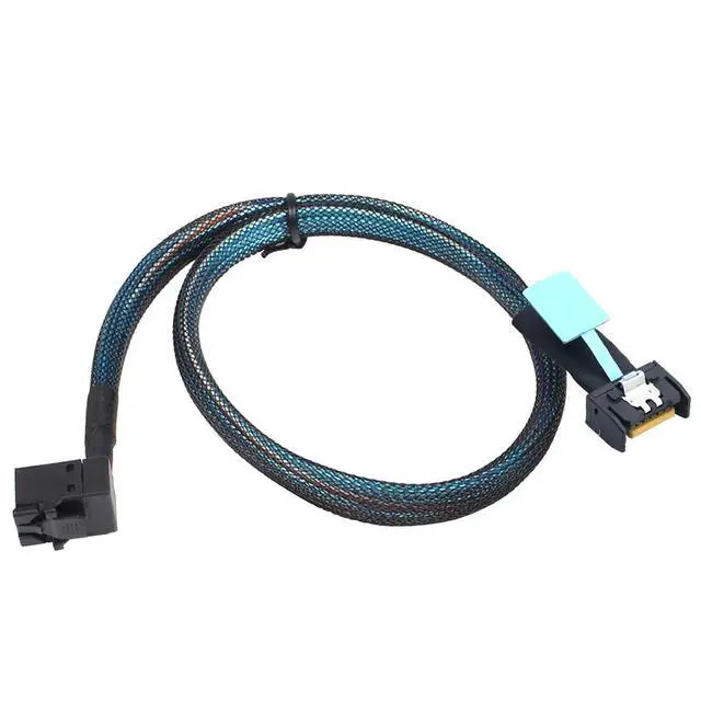 Alt view image 4 of 6 - Gen5 MCIO Slimline SFF-8654 4i to HD SFF-8643 90-Degree Cable 12G High-Speed Server Interconnect (0.8M)