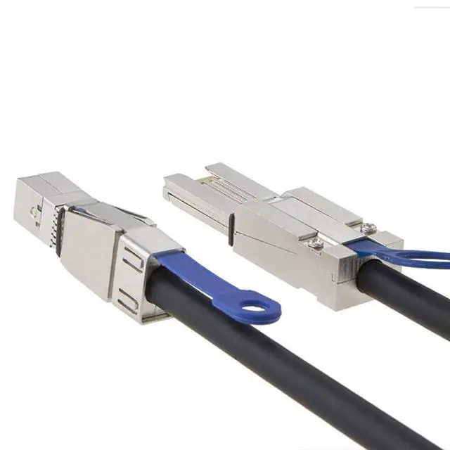 Alt view image 4 of 5 - Mini SAS HD SFF-8088 26 Pin to SAS HD SFF-8644 Server Stacking Cable 6Gbps High Speed 28AWG Data Cable, Black Flat Connector (1M)