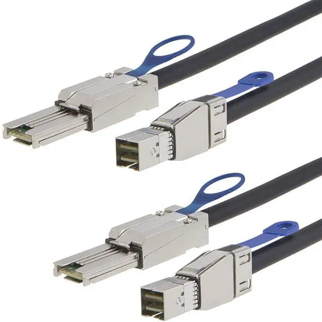 Alt view image 3 of 5 - Mini SAS HD SFF-8088 26 Pin to SAS HD SFF-8644 Server Stacking Cable 6Gbps High Speed 28AWG Data Cable, Black Flat Connector (1M)