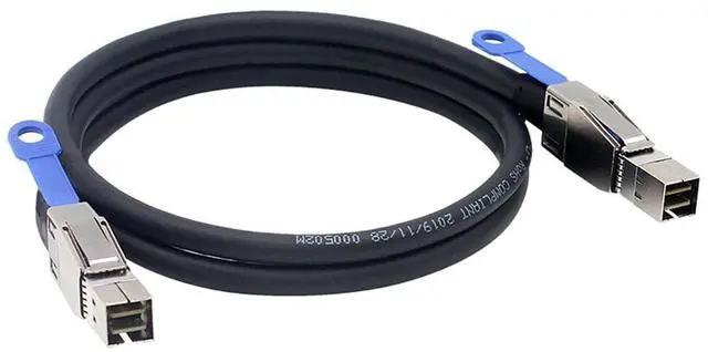 Main image of Mini SAS HD SFF-8644 to Mini SAS SFF-8644 Cable with IC High Speed Server Aggregation Cable, 12Gbps, 28AWG, Low-Loss Flat Interface (1M)