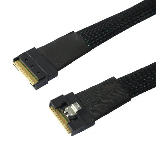 Alt view image 5 of 6 - SlimSAS SFF-8654 8i 8X 4.0 Cable 32AWG 24G High-Speed Server Interconnect with Anti-Misdirection Design (1M)