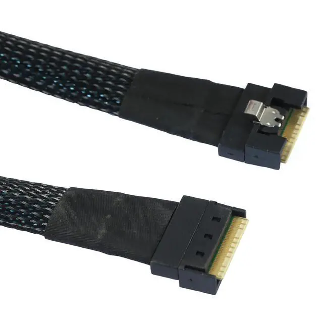 Main image of SlimSAS SFF-8654 8i 8X 4.0 Cable 32AWG 24G High-Speed Server Interconnect with Anti-Misdirection Design (1M)