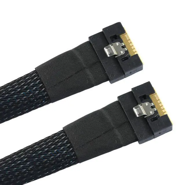 Alt view image 2 of 6 - SlimSAS SFF-8654 8i 8X 4.0 Cable 32AWG 24G High-Speed Server Interconnect with Anti-Misdirection Design (1M)