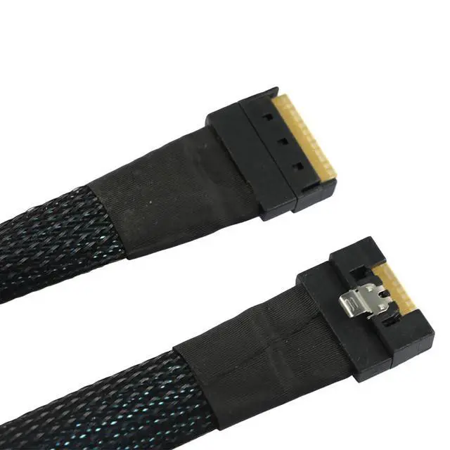 Alt view image 3 of 6 - SlimSAS SFF-8654 8i 8X 4.0 Cable 32AWG 24G High-Speed Server Interconnect with Anti-Misdirection Design (1M)