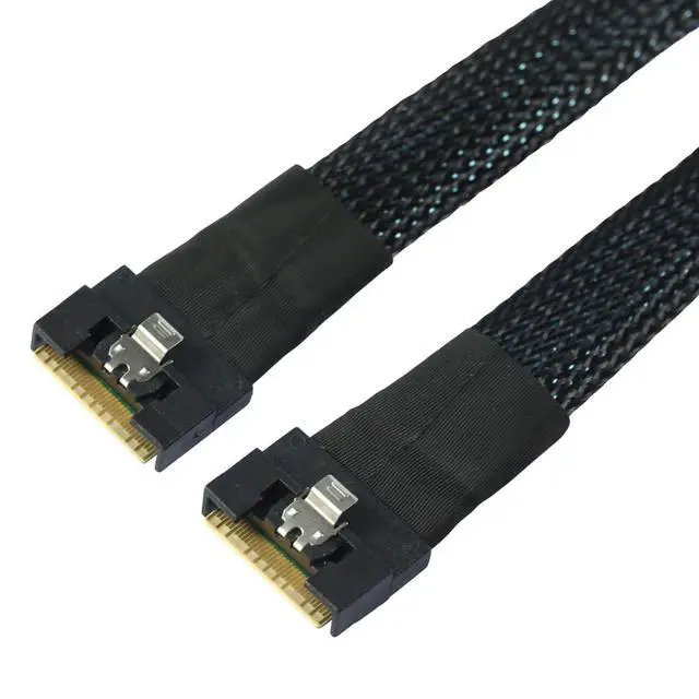 Alt view image 4 of 6 - SlimSAS SFF-8654 8i 8X 4.0 Cable 32AWG 24G High-Speed Server Interconnect with Anti-Misdirection Design (1M)