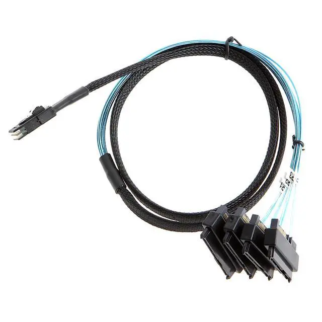 Alt view image 5 of 6 - Mini SAS SFF-8087 to 4X SFF-8482 SAS 29+15Pin Cable 12Gbps High-Speed Data Transfer for Server Motherboard RAID Hard Drive (1m/39.37in)