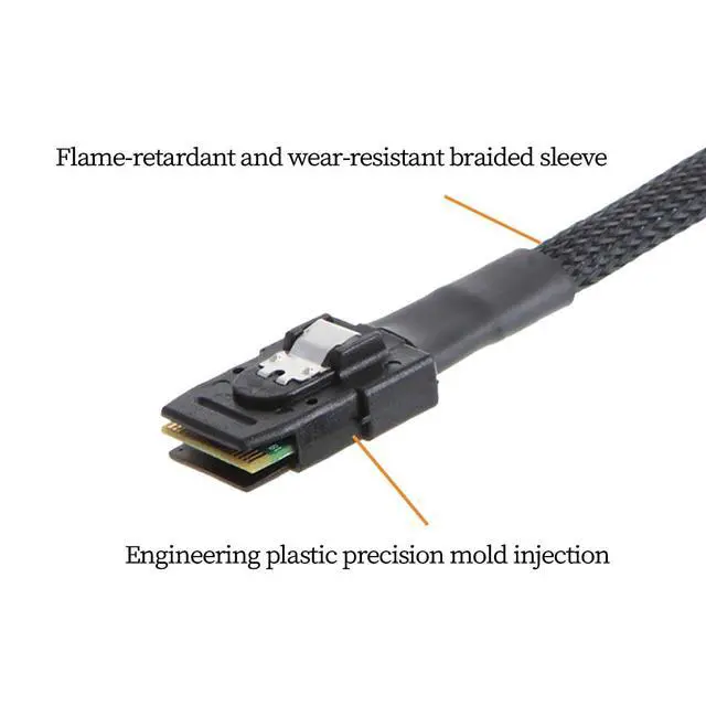 Alt view image 3 of 6 - Mini SAS SFF-8087 to 4X SFF-8482 SAS 29+15Pin Cable 12Gbps High-Speed Data Transfer for Server Motherboard RAID Hard Drive (1m/39.37in)