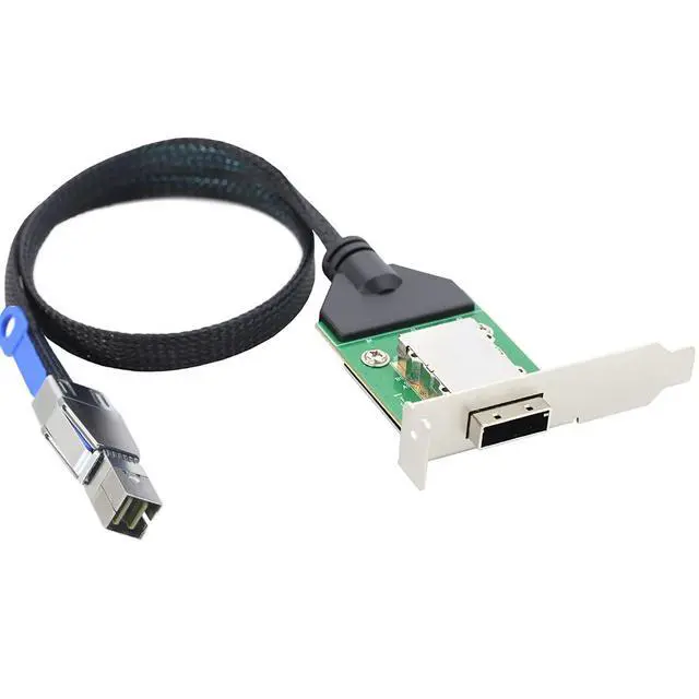 Alt view image 3 of 5 - Mini SAS HD SFF-8644 Male to SFF-8088 Female Adapter Cable, 0.5m/19.6in High-Speed Server Converter Cable