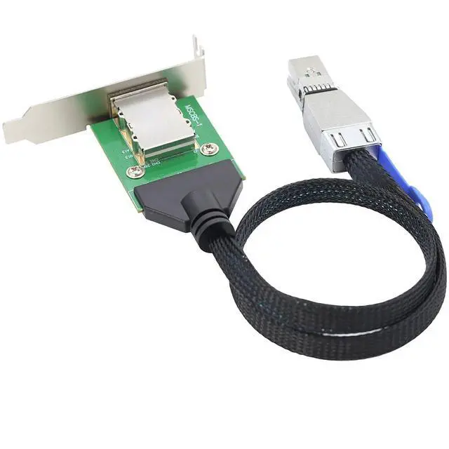 Alt view image 2 of 5 - Mini SAS HD SFF-8644 Male to SFF-8088 Female Adapter Cable, 0.5m/19.6in High-Speed Server Converter Cable