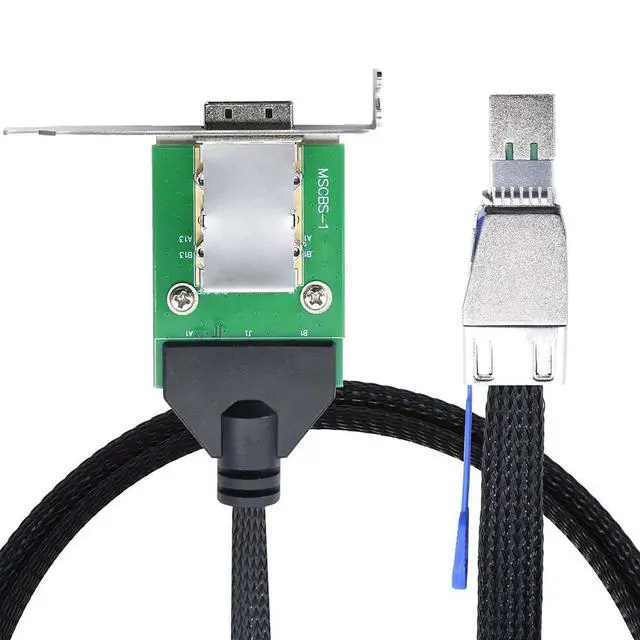 Alt view image 4 of 5 - Mini SAS HD SFF-8644 Male to SFF-8088 Female Adapter Cable, 0.5m/19.6in High-Speed Server Converter Cable