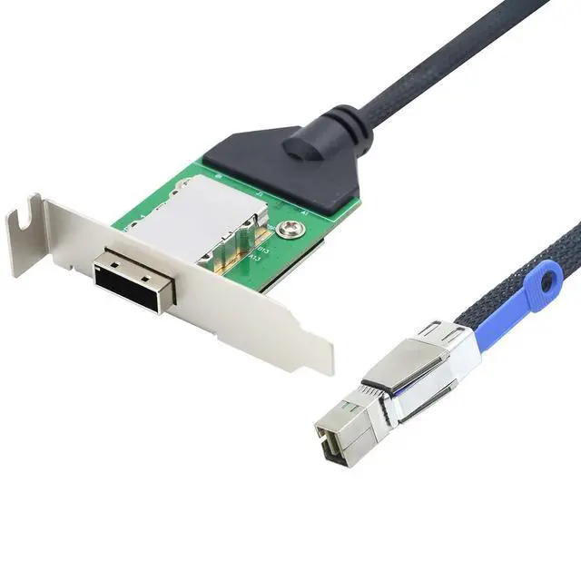 Alt view image 5 of 5 - Mini SAS HD SFF-8644 Male to SFF-8088 Female Adapter Cable, 0.5m/19.6in High-Speed Server Converter Cable