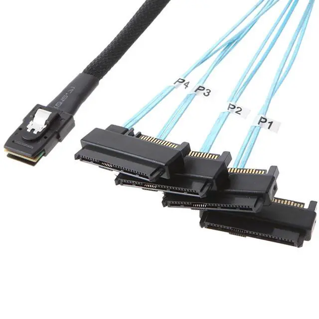 Alt view image 3 of 5 - Mini SAS 8087 to SAS SFF-8482 Internal Server Cable with SATA Power, 30AWG 12G High-Speed Copper Wire Harness (0.5M/19.68in)