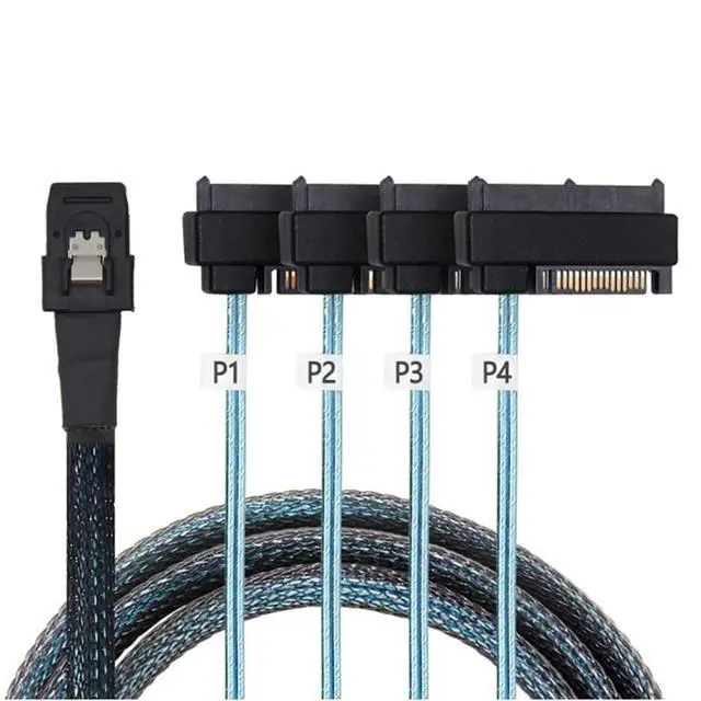 Alt view image 5 of 5 - Mini SAS 8087 to SAS SFF-8482 Internal Server Cable with SATA Power, 30AWG 12G High-Speed Copper Wire Harness (0.5M/19.68in)