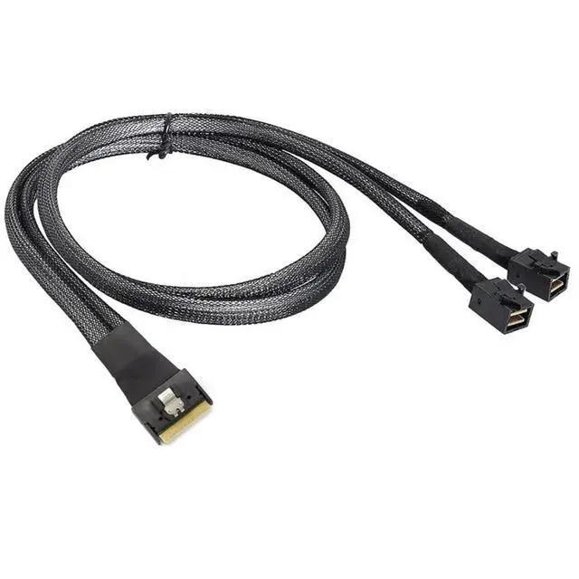 Alt view image 4 of 6 - Mini SlimSAS SFF-8654 8i 4.0 to Dual SAS HD 8643 Cable 32AWG 24G High-Speed Anti-Misdirection Server Interconnect (0.8M)