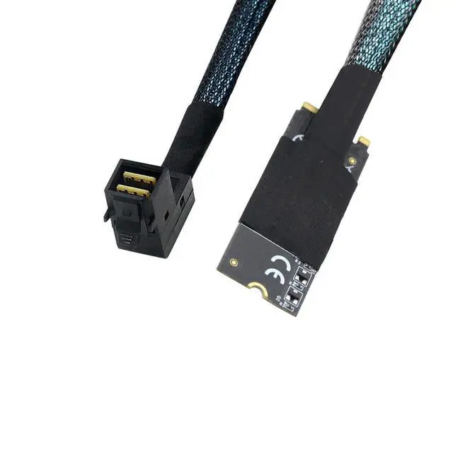 Alt view image 5 of 6 - Compatible with M.2 (M-Key) to SFF-8643 SAS HD 90-Degree Cable, 12G High-Speed Server Harness, 30AWG Copper, Plug & Play (0.5M/19.68in)