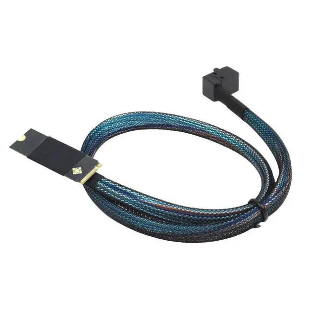 Alt view image 2 of 6 - Compatible with M.2 (M-Key) to SFF-8643 SAS HD 90-Degree Cable, 12G High-Speed Server Harness, 30AWG Copper, Plug & Play (0.5M/19.68in)