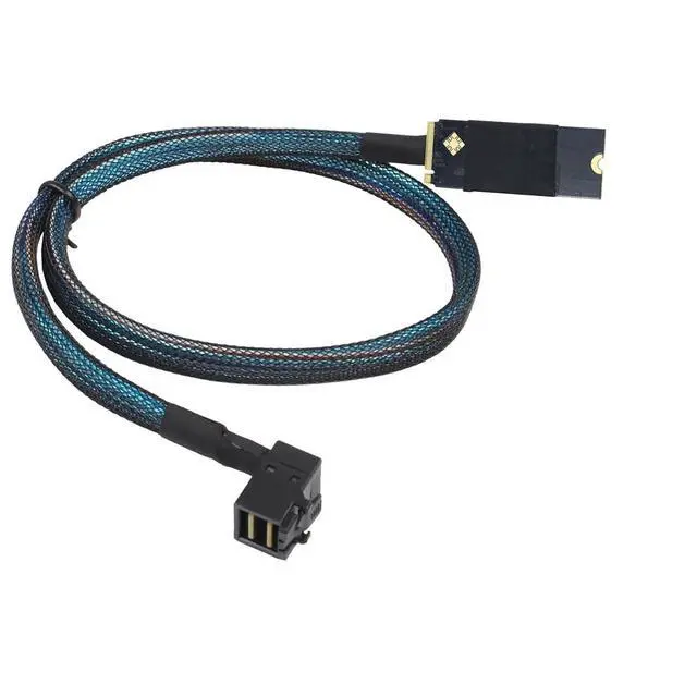 Alt view image 4 of 6 - Compatible with M.2 (M-Key) to SFF-8643 SAS HD 90-Degree Cable, 12G High-Speed Server Harness, 30AWG Copper, Plug & Play (0.5M/19.68in)
