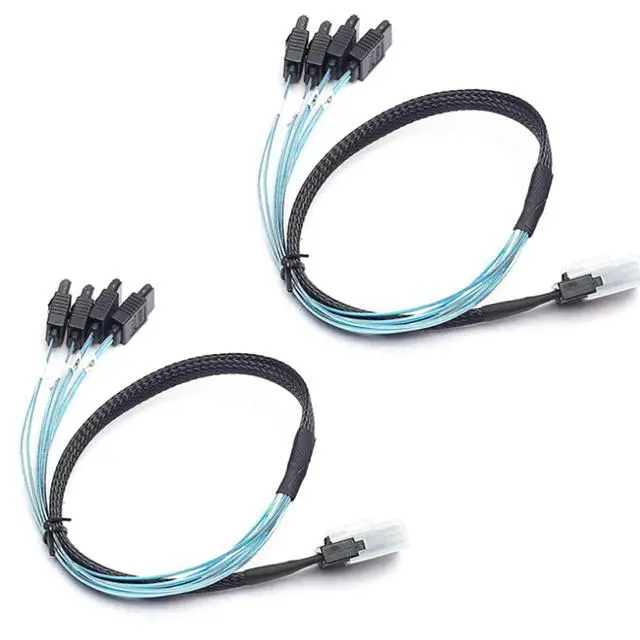 Alt view image 3 of 5 - Mini SAS 8087 to 4* SATA 7 Pin Female Internal Server Cable 30AWG High Speed Data Transfer Cord with 10 Ohm Impedance (0.5M)