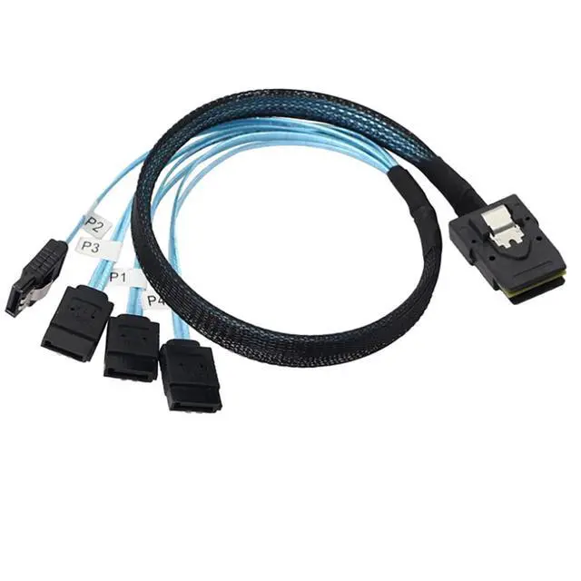 Alt view image 4 of 5 - Mini SAS 8087 to 4* SATA 7 Pin Female Internal Server Cable 30AWG High Speed Data Transfer Cord with 10 Ohm Impedance (0.5M)