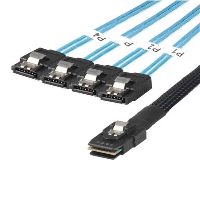 Alt view image 5 of 5 - Mini SAS 8087 to 4* SATA 7 Pin Female Internal Server Cable 30AWG High Speed Data Transfer Cord with 10 Ohm Impedance (0.5M)