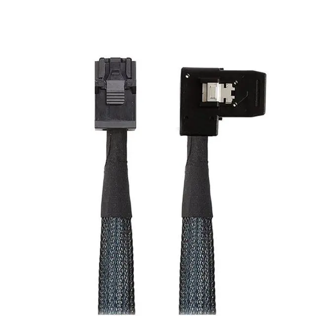 Alt view image 2 of 5 - Mini SAS HD SFF-8643 4i to SAS SFF-8087 Right Angle Cable High Speed Internal Server Connection Cable, 30AWG, 10 Ohm (1M)