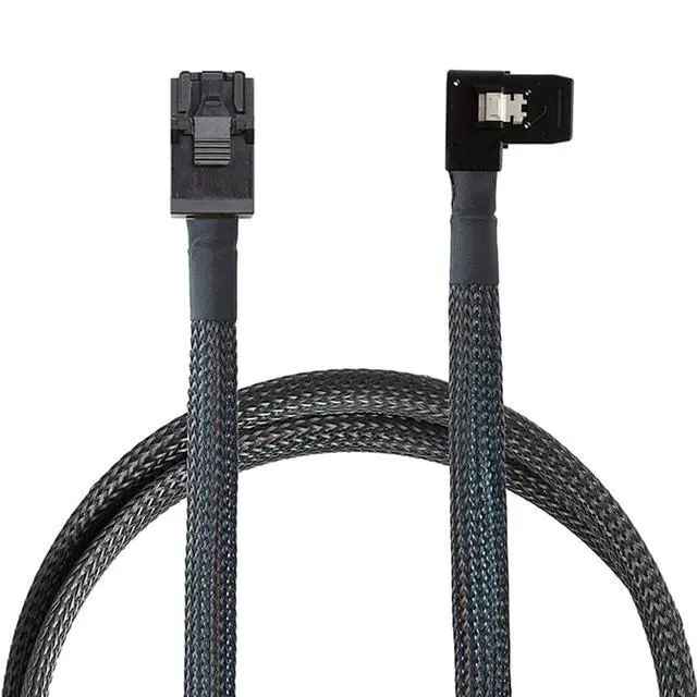 Alt view image 3 of 5 - Mini SAS HD SFF-8643 4i to SAS SFF-8087 Right Angle Cable High Speed Internal Server Connection Cable, 30AWG, 10 Ohm (1M)