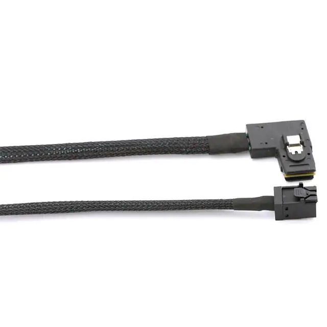 Alt view image 5 of 5 - Mini SAS HD SFF-8643 4i to SAS SFF-8087 Right Angle Cable High Speed Internal Server Connection Cable, 30AWG, 10 Ohm (1M)