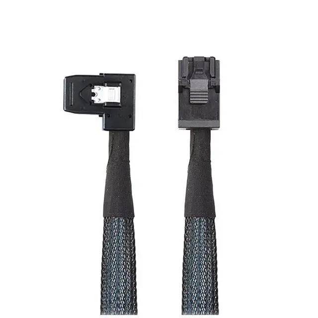 Alt view image 3 of 5 - Mini SAS HD SFF-8643 4i to SAS SFF-8087 Right Angle Cable High Speed Internal Server Connection Cable, 30AWG, 10 Ohm (0.5M)