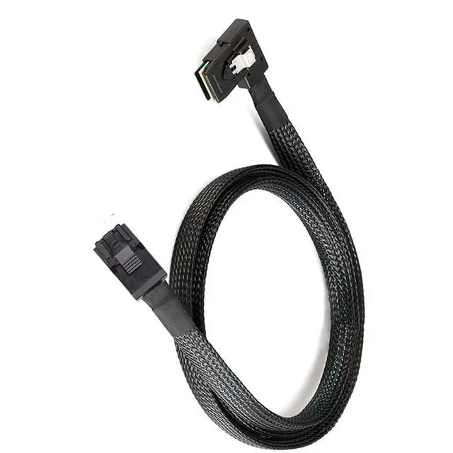 Alt view image 4 of 5 - Mini SAS HD SFF-8643 4i to SAS SFF-8087 Right Angle Cable High Speed Internal Server Connection Cable, 30AWG, 10 Ohm (0.5M)