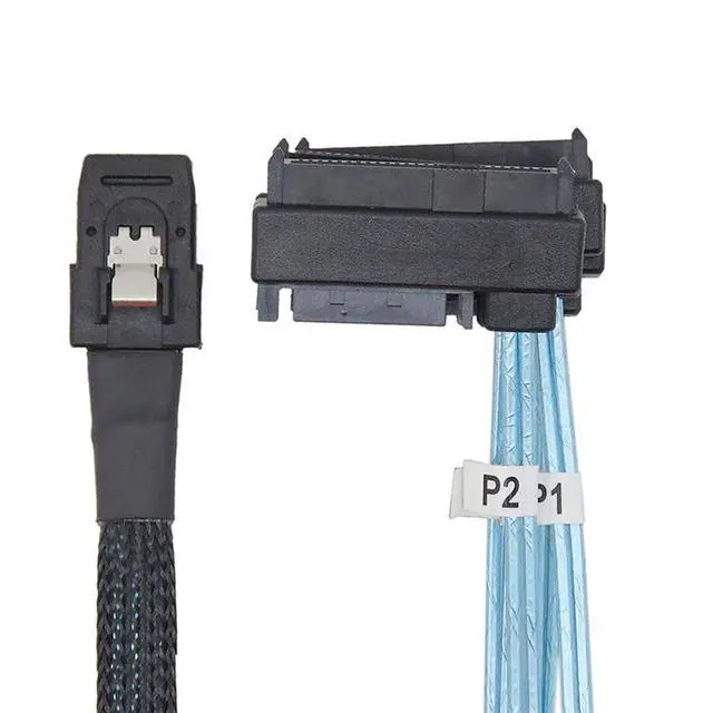 Alt view image 2 of 7 - Internal 36 Pin Mini SAS SFF-8087 Host to 4 SFF-8482 Target SAS Hard Disk and SATA Power Cable 50cm