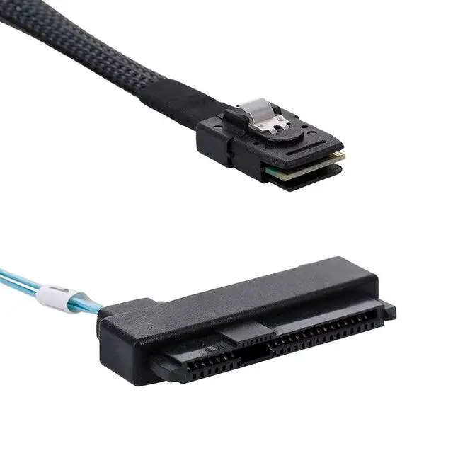 Alt view image 6 of 7 - Internal 36 Pin Mini SAS SFF-8087 Host to 4 SFF-8482 Target SAS Hard Disk and SATA Power Cable 100cm