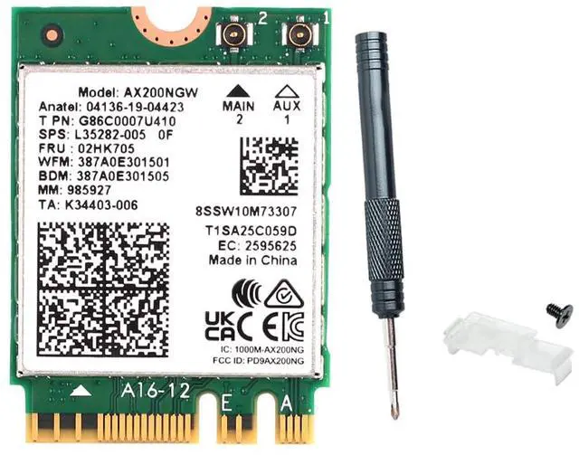 Main image of WiFi 6 AX200 Wireless Card with Bluetooth 5.2, AX3000Mbps for Intel AX200NGW M.2 2230/NGFF Key A+E Module, Compatible with Laptop PC Windows 10/11 64-bit, MU-MIMO, OFDMA, WPA3