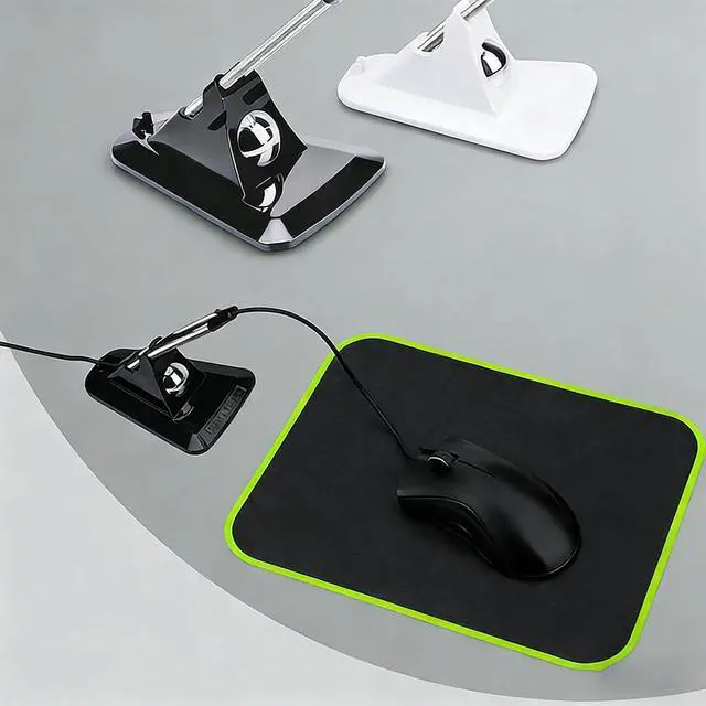 Alt view image 5 of 7 - Gaming Mouse Bungee Cable Holder Desktop Mouse Cord Organizer for Smooth Mouse Movement (White)