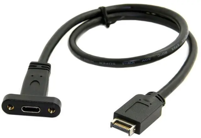 Main image of USB 3.1 Front Panel Header to USB-C Type-C Female Extension Cable 40cm with Panel Mount Screw