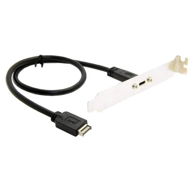 Alt view image 2 of 2 - USB 3.1 Front Panel Header to USB-C Type-C Female Extension Cable 40cm with Panel Mount Screw
