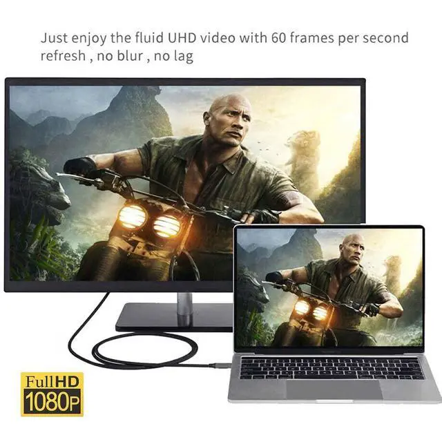 Alt view image 6 of 7 - USB-C USB3.1 Type-C to VGA Source Converter Monitor 1080P Cable 1.8M