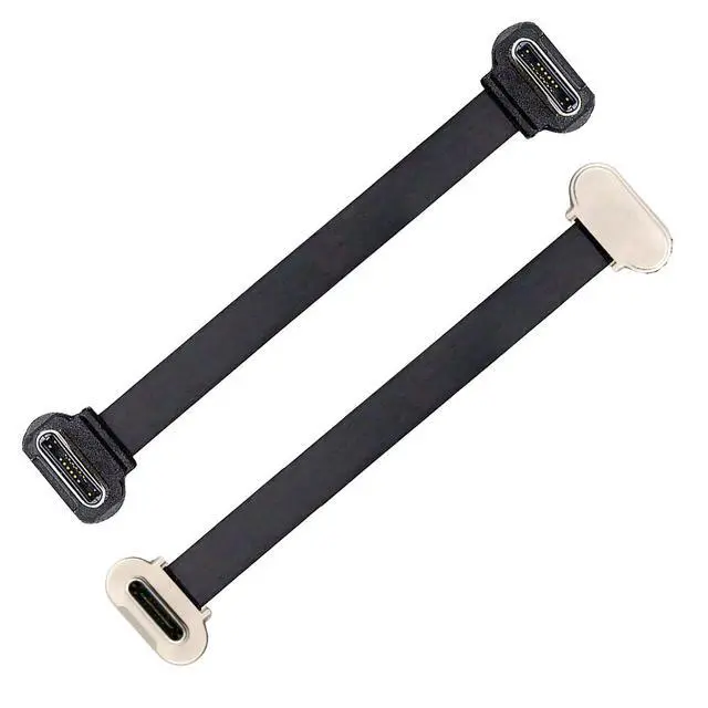 Alt view image 3 of 3 - USB-C to USB-C Angled Cable, 65W Fast Charging, 2-Pack, Ultra Slim Flat Design USB2.0 Data for Laptop Tablet Phone