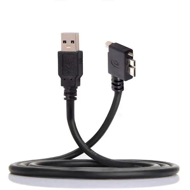 Alt view image 3 of 7 - 3m 90 Degree Left Angled Micro USB Screw Mount to 3.0 Data Cable for Industrial Camera