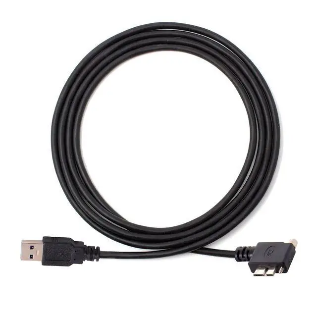 Alt view image 4 of 7 - 3m 90 Degree Left Angled Micro USB Screw Mount to 3.0 Data Cable for Industrial Camera