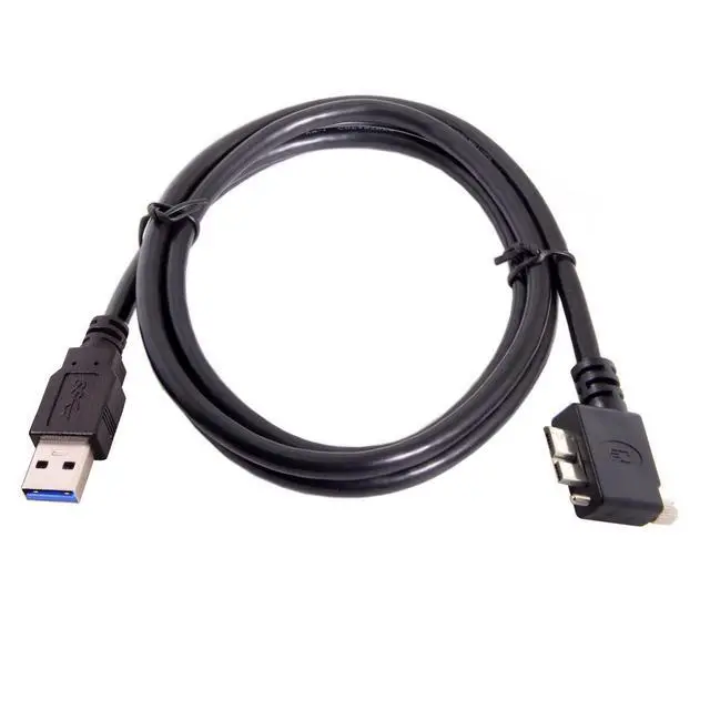 Alt view image 6 of 7 - 3m 90 Degree Left Angled Micro USB Screw Mount to 3.0 Data Cable for Industrial Camera